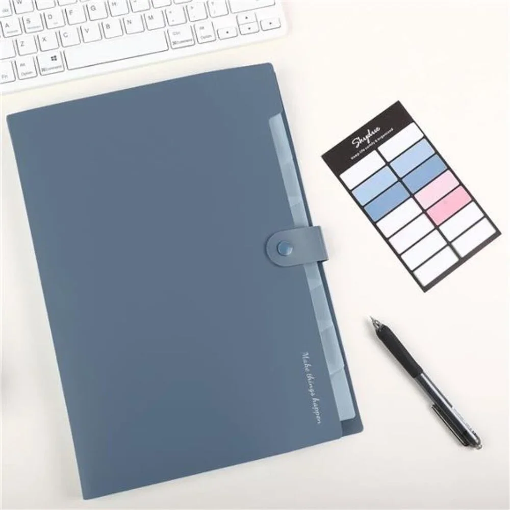 Expanding File Organizer with 8 Pockets, Accordion File Folders with Labels,Blue